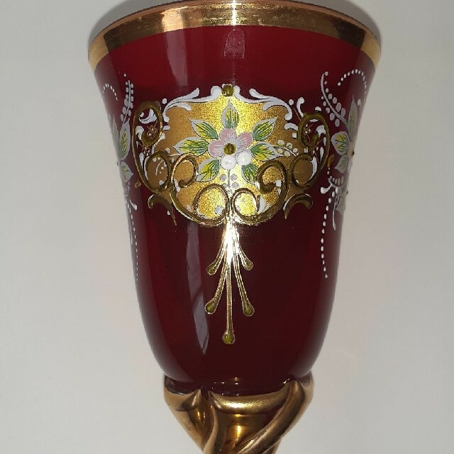 アンティーク ベネチアンワイングラス 24金 ベネチアングラス ムラノ