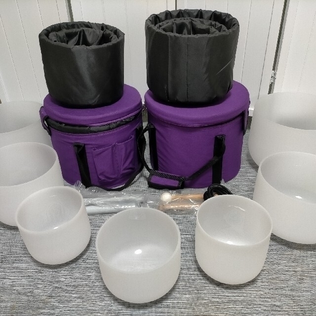 クォーツ クリスタルボウル 7個セット A＝432Hz マレット バッグ付き