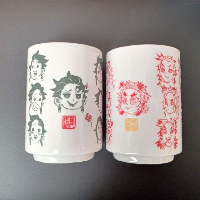 ☆鬼滅の刃☆ ジャンプショップ限定 へんてこ顔 湯のみ 炭治郎 & 煉獄