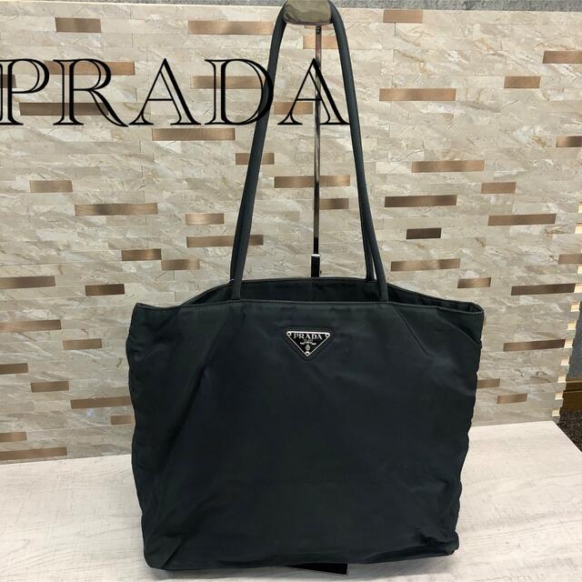 PRADA / トートバッグ/ナイロン/BLK PRADA ブラック ナイロン トートバッグ
