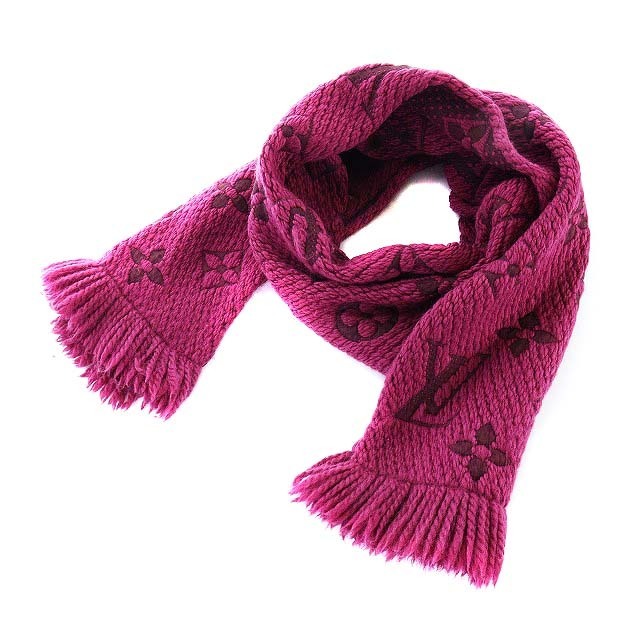 ルイヴィトン エシャルプ ロゴマニア マフラー パープル M75503｜楽天