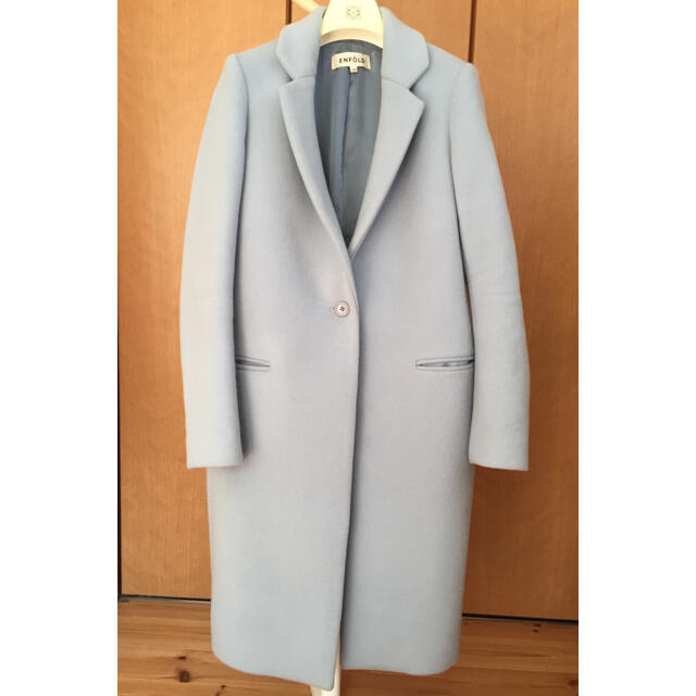 ENFOLD - エンフォルド くすみブルーのチェスターコート コクーンの