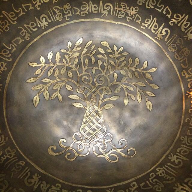 菩提樹 オールド シンギングボウル チベット産 no4アンティーク32.5cm