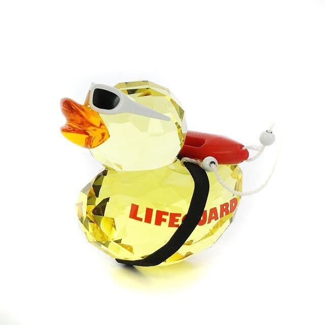 スワロフスキー ハッピーダック ライフガード アヒル 置物 3点セット 黄色