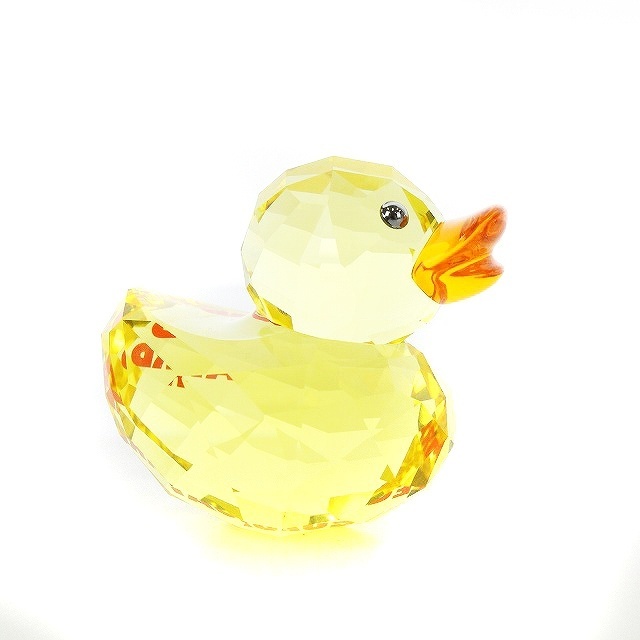 スワロフスキー ハッピーダック ライフガード アヒル 置物 3点セット 黄色