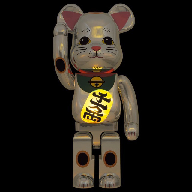 BE@RBRICK 招き猫 開運 銀メッキ 発光 400％ BE@RBRICK SERIES 50