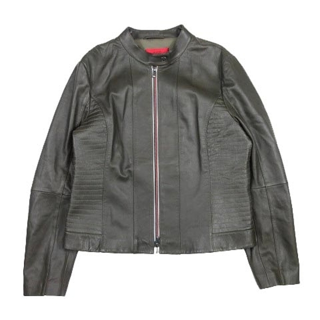 ヒューゴボス ラムレザー シングル ライダース ジャケット 羊革 EC3