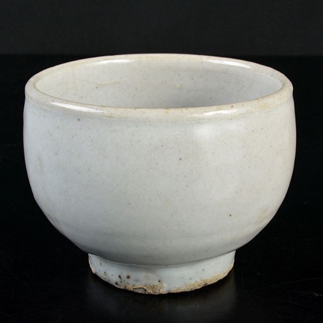 李朝 白磁 色絵 華の図 アンティーク李朝 煎茶碗 5客 李朝