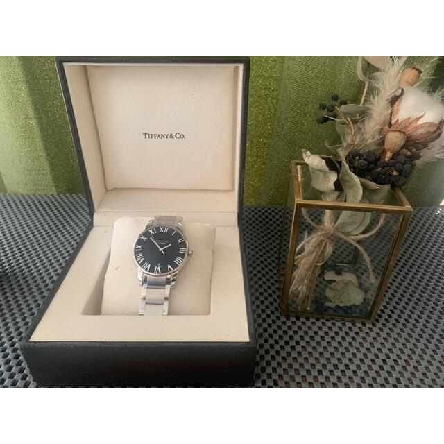 ティファニー アトラス ドーム 革ベルト クォーツ デイト レディース