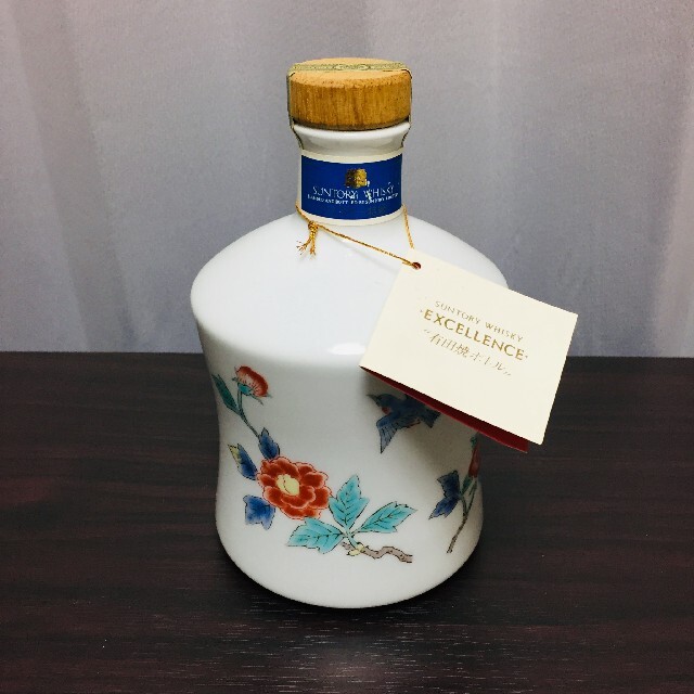 花柄陶器ウイスキーボトルサントリーウイスキーエクセレンス