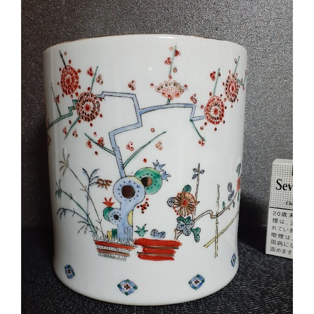 大明萬暦年製 款 五彩龍鳳紋壷 共箱 中国古玩 唐物 入手