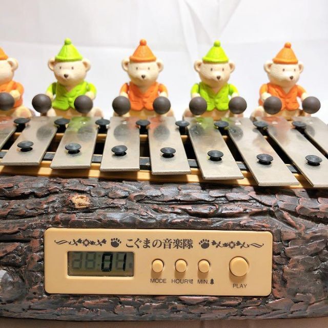 良品】こぐまの音楽隊 ビーアイ 小樽オルゴール堂 時計 アラーム