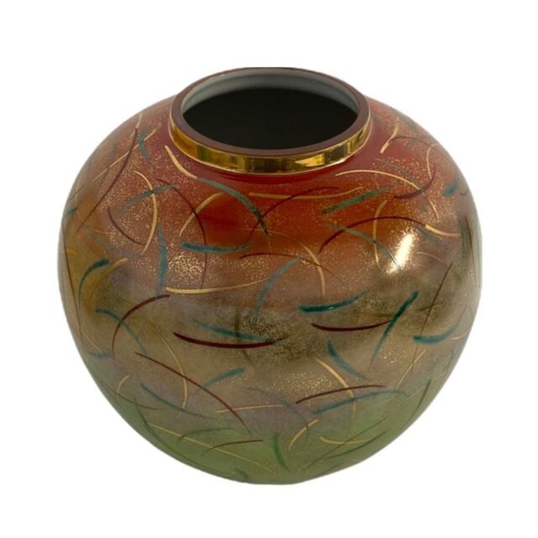 希少 大型 九谷焼 大雅 金彩花瓶 共箱 希少 大型 九谷焼 大雅 金彩花瓶