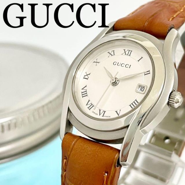557 GUCCI グッチ時計 レディース腕時計 新品ベルト デイト シンプル