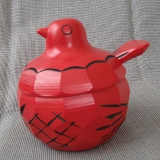 鳩のボンボン入れ 白樺「農民美術」民藝 鳥モチーフ 小物入れ 長野の