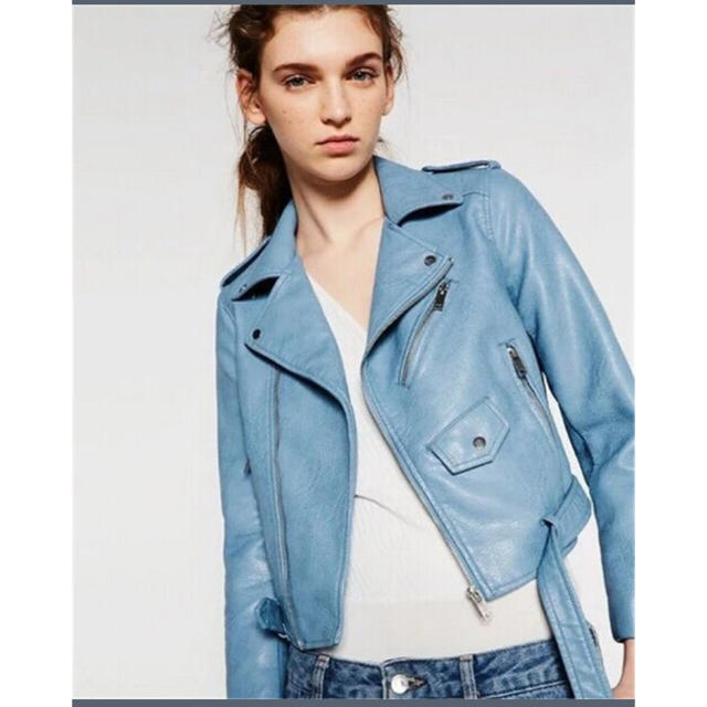 新作 ライダースジャケット 水色の通販 by Mina's shop｜ラクマ