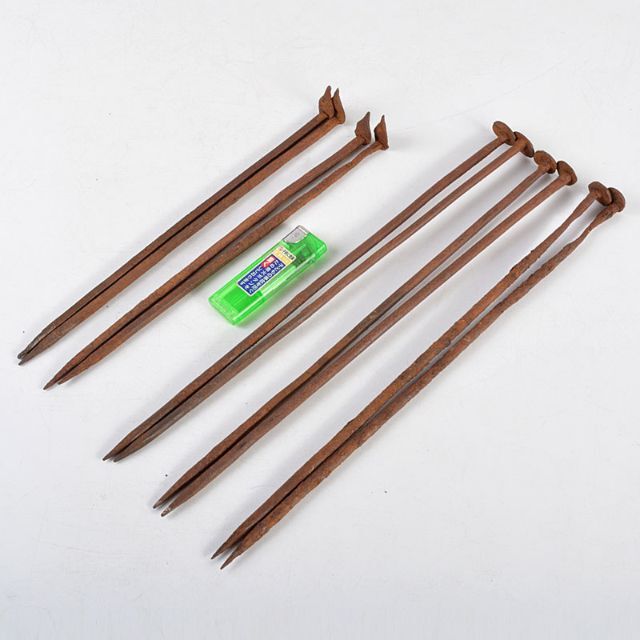 茶道具 古鉄 釘火箸 時代箱付 5点まとめて V R4835