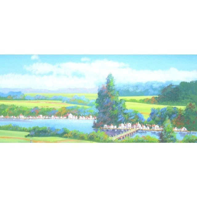 絵画 油絵 竹内敏彦 肉筆油絵 ドナウの流れ F20 絵画 油絵 竹内敏彦