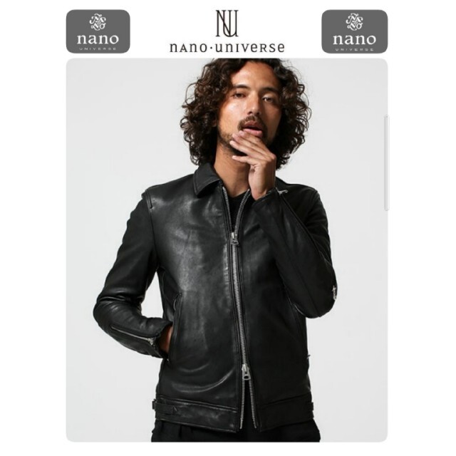 ナノユニバース ラムレザーライダースジャケット