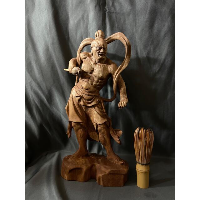 特大72cm 井波彫刻 楠材 木彫仏像 仏師手仕上げ品 仁王像 金剛力士