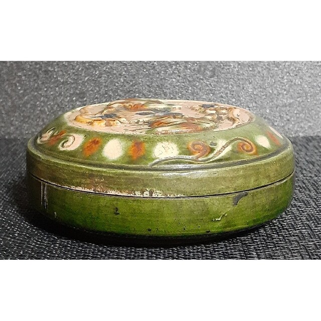 中国古美術 中国古陶磁器 中国古玩 明代 緑交趾 三彩 陽刻浮彫 鳳凰図