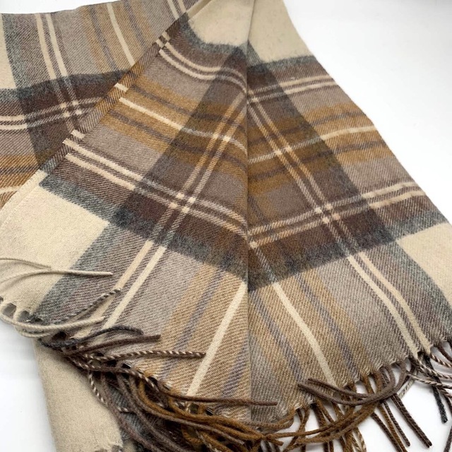 ジョンストンズ 大判マフラー ストール チェック柄 ナチュラルドレス