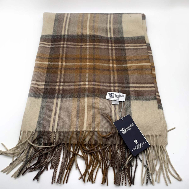 ジョンストンズ 大判マフラー ストール チェック柄 ナチュラルドレス
