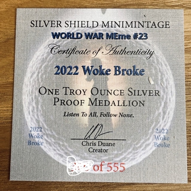 レア！高騰！）トランプ／プーチン 銀貨 1オンス WOKE BROKE