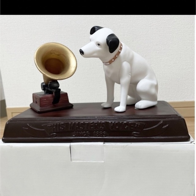 希少ビクター犬、ニッパー君、蓄音機、台座、3点セット 陶器製置物