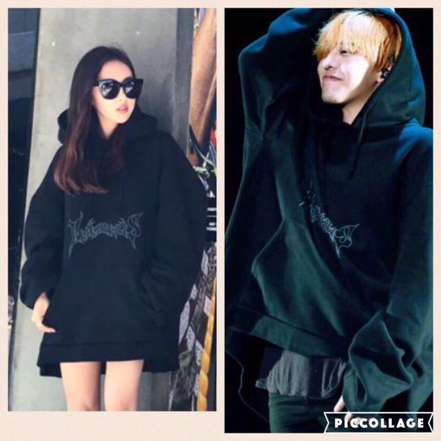 GD&TOP 公式ベロアパーカー黒BIGBANG ジヨンG-DRAGONスエット GD&TOP