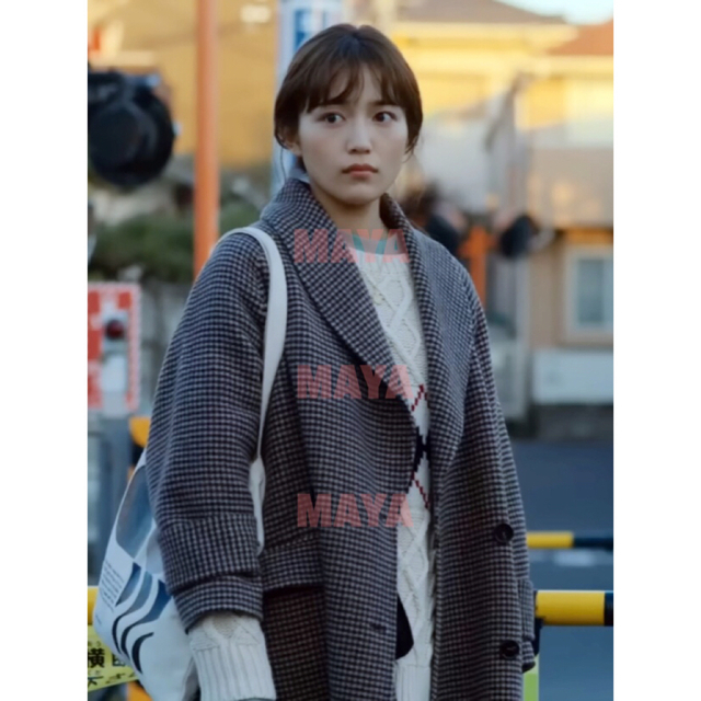 Mila Owen チェック柄 ハーフ丈Aラインコート サイレント川口春奈着用