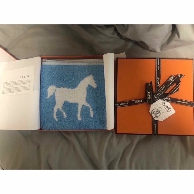 2枚セット】エルメス タオルハンカチ ピンクandブルー