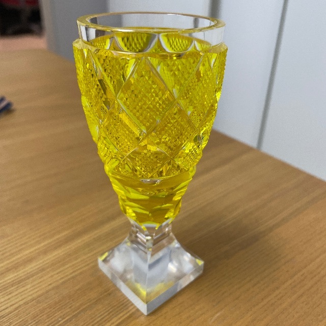 薩摩切子 脚付杯 色被せガラス 復元 尚古集成館監修・薩摩ガラス工芸