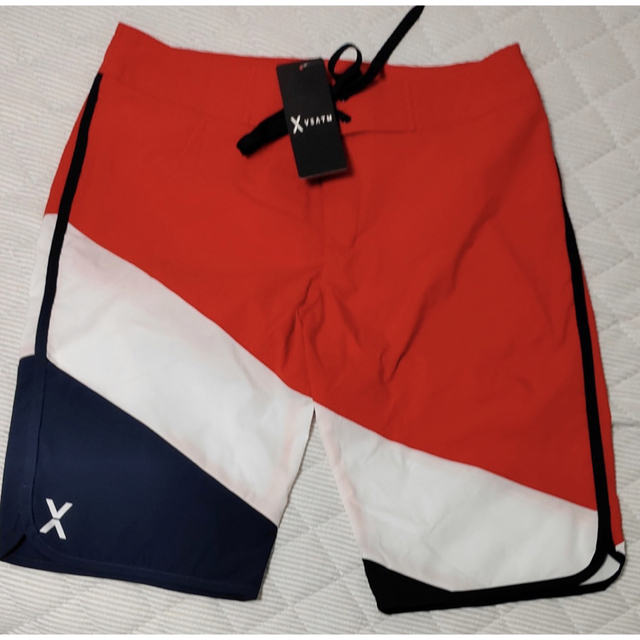 ビートム VEATM サーフパンツ Mサイズ メンズ水着 赤/黒/白 ビートム