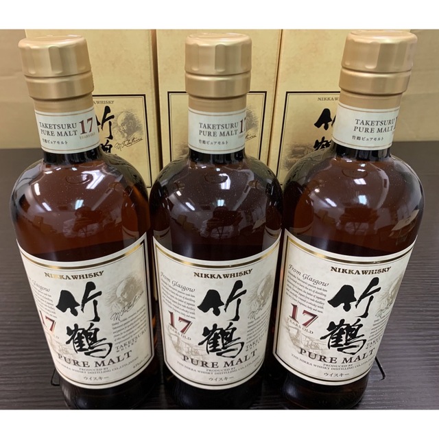 ニッカウヰスキー 竹鶴17年 ピュアモルト 3本セット 酒