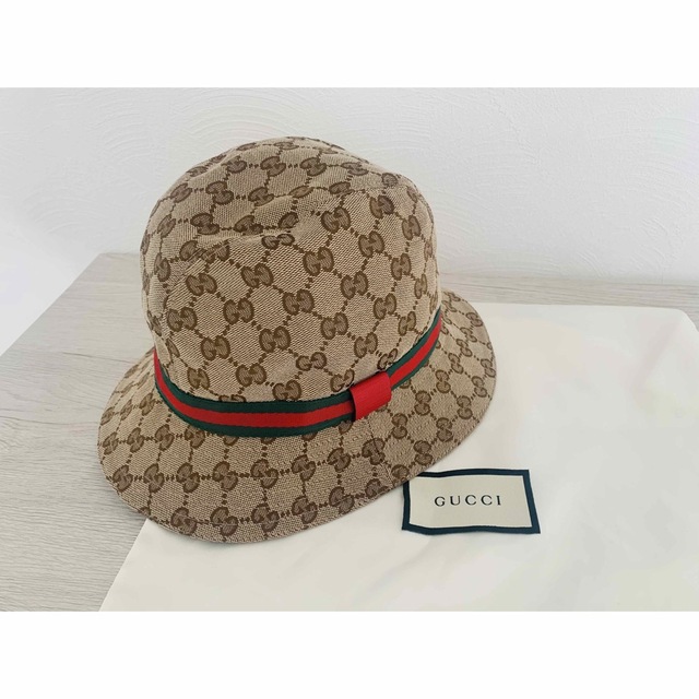 保存袋付き】gucci グッチ チルドレン GG柄バケットハット Lサイズ
