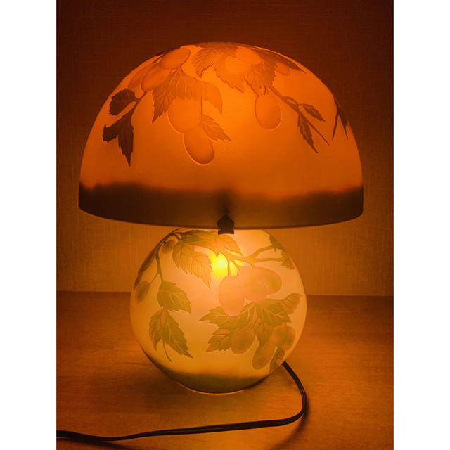 美品 ガレ ガレ風 アンティークランプ ガラスランプ 美品 ガレ風 ガレ