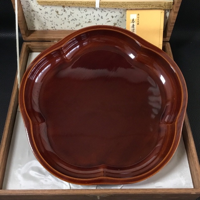 飛騨伝統工芸 春慶塗 茶道具 千歳盆 漆器 天然木 裏千家 美品 茶盆 9寸