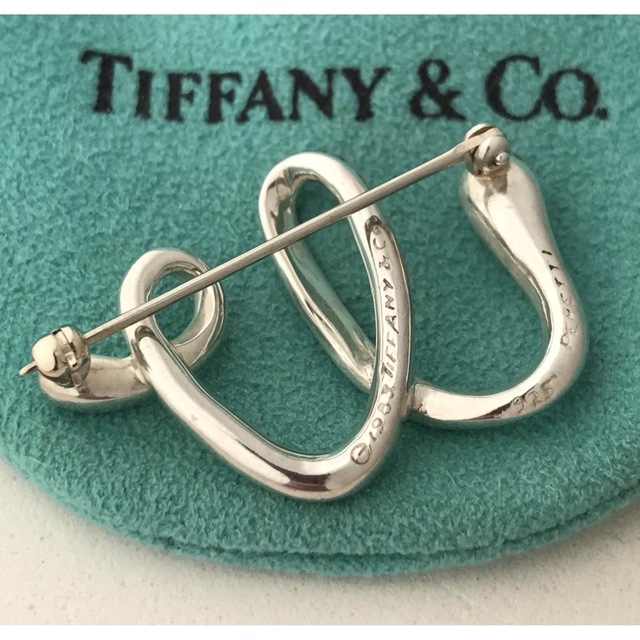 美品 Tiffany ブローチ コサージュ アルファベット L シルバー 美品