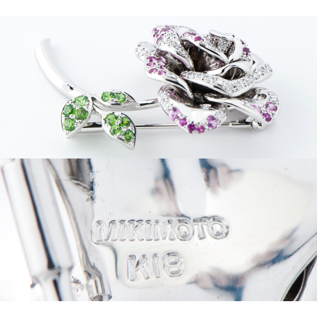 MIKIMOTO ミキモト ピンクサファイア ローズモチーフパール ピンブローチ