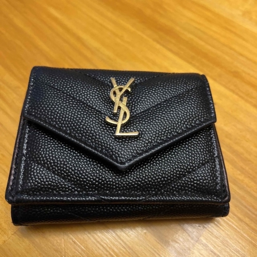 人気品 YSL サンローラン 三つ折り財布