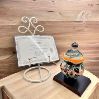 ドームナンシー ポット型 卓上照明 カメオ彫り 被せガラス ナイト