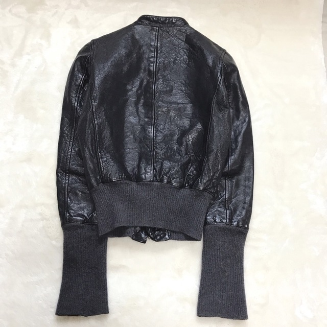 希少✨️大きい フィリッププレイン レザージャケット キルティング 黒