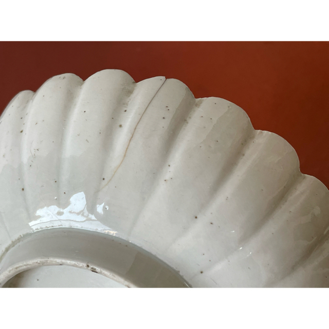 骨董 古伊万里 白磁 菊形 なます皿＆小皿セット 骨董 古伊万里 白磁 菊