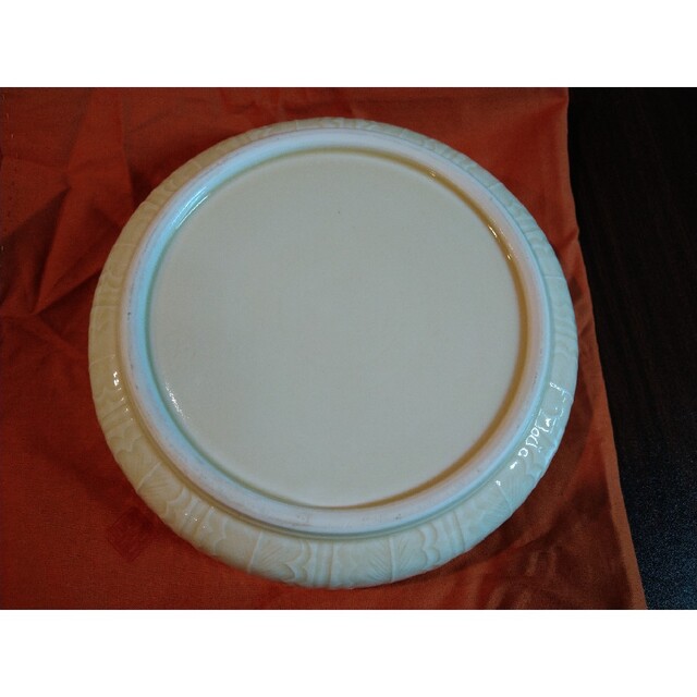 未使用保管品 高麗陶房 宮岡 英夫 黄磁陽刻 花文合子 茶道具