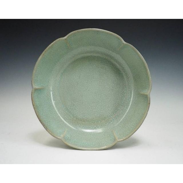 中国美術 宋 汝窯 青磁皿 青磁筆洗 幅18cm 箱付 中国古玩 c21112の通販