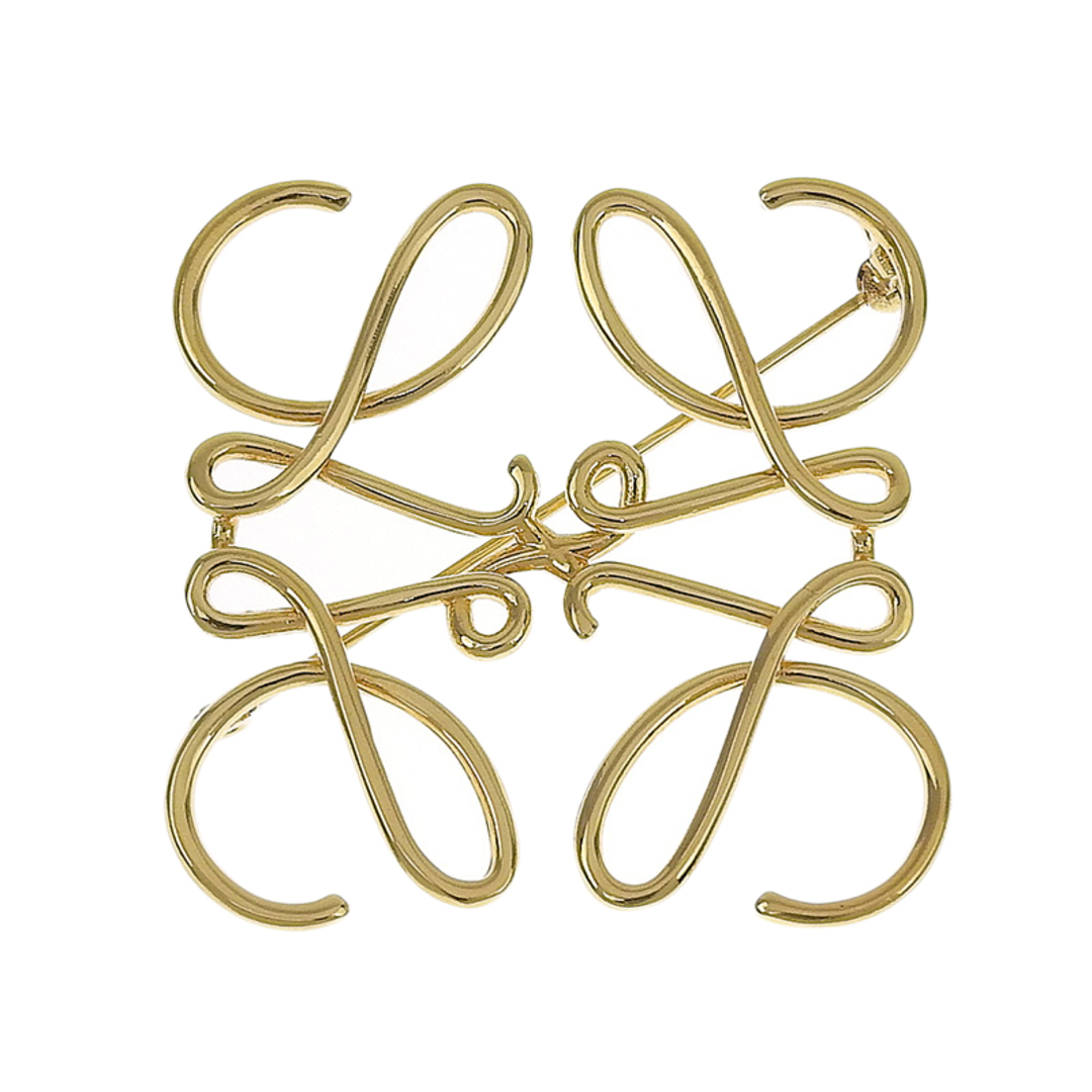 LOEWE ロゴデザイン ブローチ ゴールド