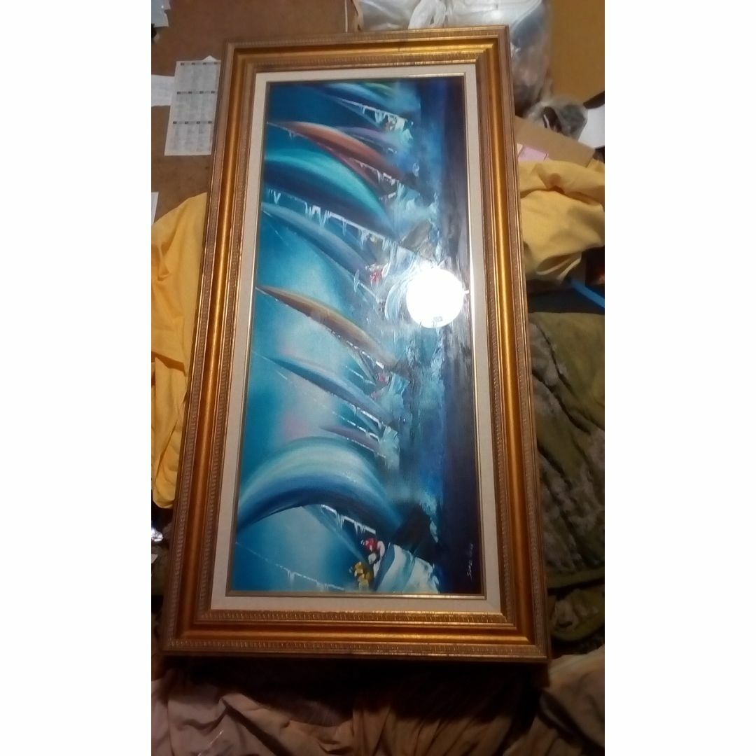 ビクトールスパン 真作ヨットレース油彩変形40号 ビクトールスパン