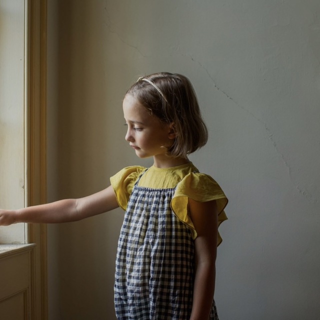 soor ploom Ines Romper， Gingham 6y