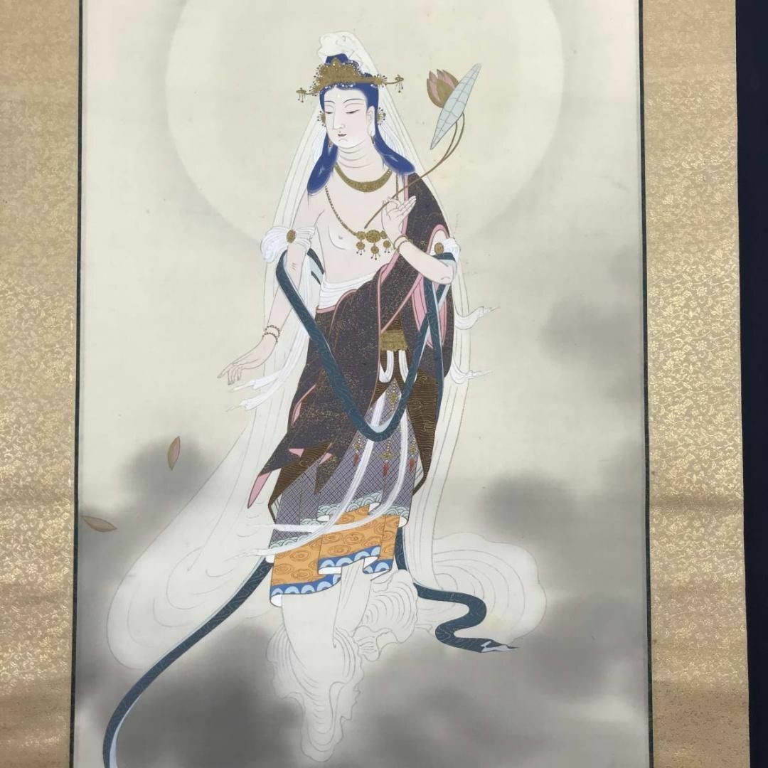 真作】素石/観音図/掛軸☆宝船☆AB-540